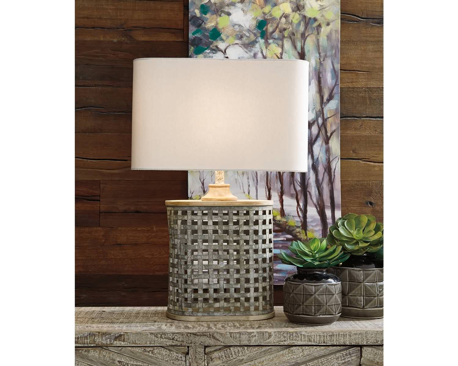 Deondra Gray Metal Table Lamp
