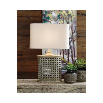 Deondra Gray Metal Table Lamp