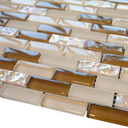 Caramela Pink Crystal Glass Mosaic Tile Brick Pattern (Glossy&Matte) - Home Decor