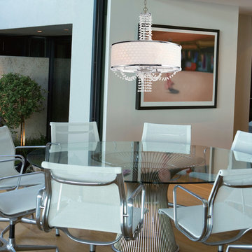 Allure Collection 5-Light 20" Chrome Mini Chandelier with Hand Polished Crystal