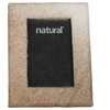 Natural Cowhide Front, Canvas Backing Hanging & Tabletop Picture Frame With Mat