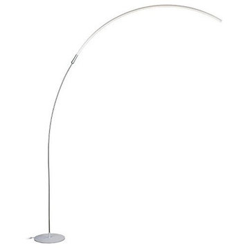 LED Floor Lamp, Curved, Contemporary Minimalist Lighting, Silver