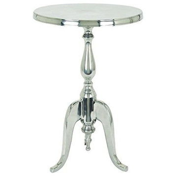 Elegant Aluminum Accent Table, 22"x15", Silver