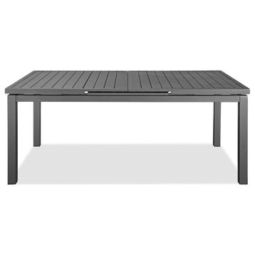 HomeRoots 71" X 43" X 30" Gray Aluminum Extendable Dining Table
