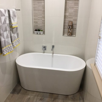 Private Residence - White & Timber Tiled Bathroom