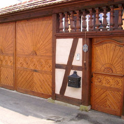 ensemble portail et portillon en bois Chêne de type rural - Clôture et Portail