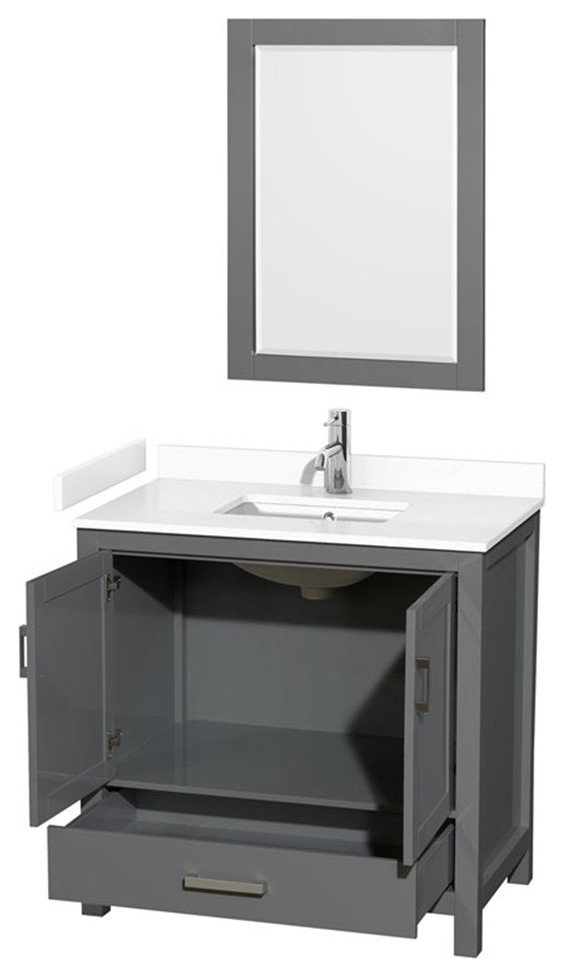 Wyndham Collection Sheffield 36 Inch Wood Single Bathroom Vanity in ...
