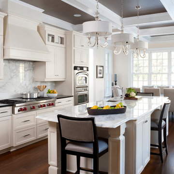 Sophisticated traditional "tuxedo" kitchen