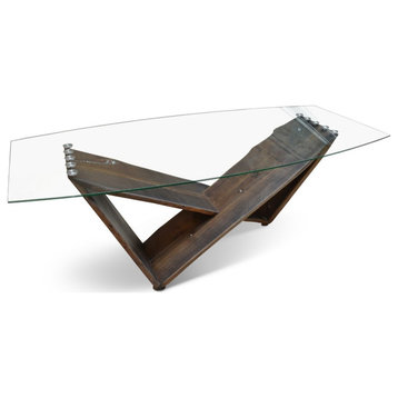 VINNIE Glass top Dining Table