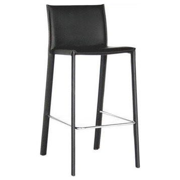 Baxton Studio Crawford Counter Height Stool in Black (Set of 2)