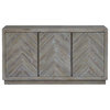Modus Herringbone 3 Door Solid Wood Sideboard in Rustic Latte