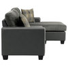 Lexicon Slater Reversible Sofa Chaise with 2 Pillows in Gray