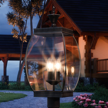 Luxury Colonial Bronze Outdoor Post Light, UQL1174, Manchester Collection