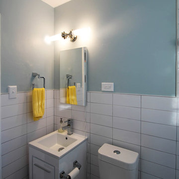 East Denver Minimalist White Bathroom & Kitchen Renovation