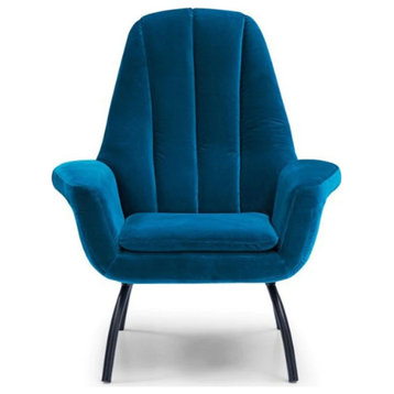 Divina Accent Chair, Velvet Blue