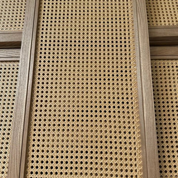 Check out this amazing wabi-sabi inspired rattan door wardrobe!