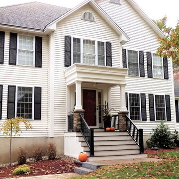 Portico Addition with Mahogany, PVC,  Composite and Energy Efficient Entry Door