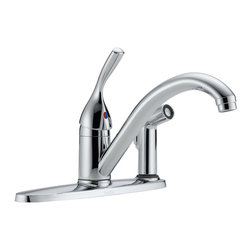 Delta Classic Single Handle Kitchen Faucet with Integral Spray - Kitchen Faucets
