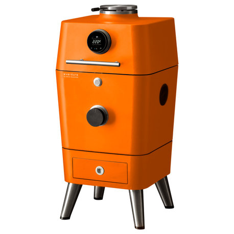 4K Electric Ignition Charcoal/Electric Outdoor Oven, Orange