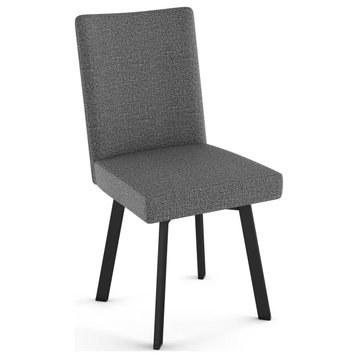 Amisco Elmira Dining Chair, Grey Woven Fabric / Black Metal
