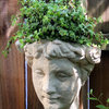 Vintage Goddess Cast Stone Wall Planter, Classic Natural