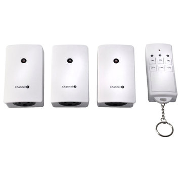 Woods White 3-Outlet Indoor Plug-In Wireless Remote Control 3 Pack