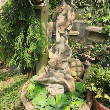Water fountains with water lilies