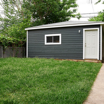 Minimalist Backyard with Modern Shed