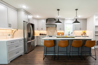 Example of a transitional kitchen design in Cedar Rapids