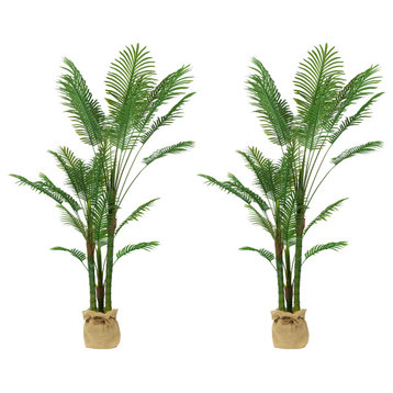 72.44" Artificial Palm Tree, Pot, Set of 2