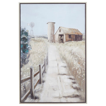 Modern Farmhouse Brown Canvas Framed Wall Art 560293