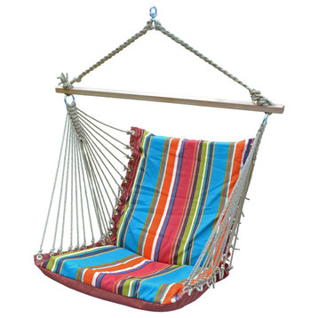 Hanging Soft Comfort Chair, Rust/Teal, Striped