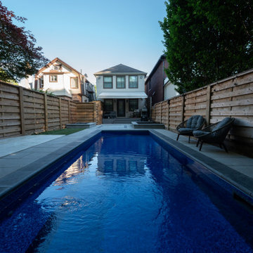 Modern Rectangular Swimming Pool & Backyard Renovation