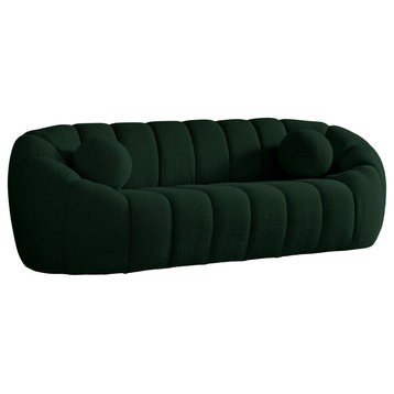 Elijah Boucle Fabric Upholstered Sofa, Green
