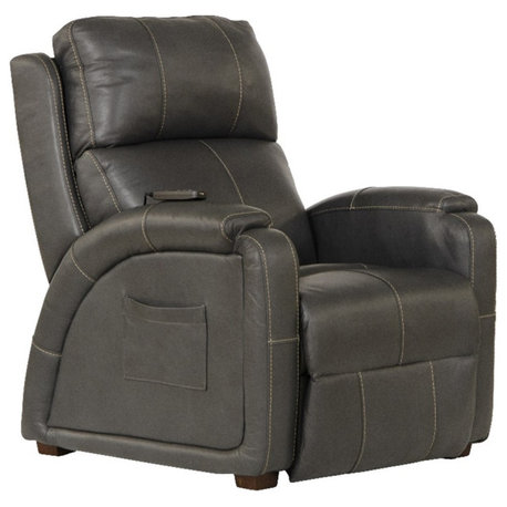 Catnapper Decompress Power Zero Gravity Recliner in Gray Leather