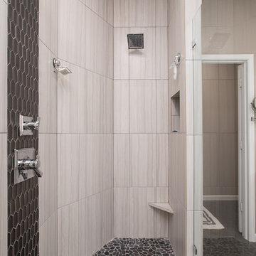 Master Bathroom | Expand Shower | New Tile Floors and Leather Granite Countertop