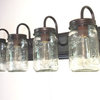 Mason Jar Vanity 5-Light Widemouth Quart Wall Sconce Fixture