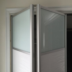 BFD-07 WengeWhite Obscure Glass Single Bi-Fold Door - Interior Doors