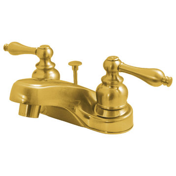 Kingston Brass 4" Centerset Bathroom Faucet w/Brass Pop-Up, Polished Brass