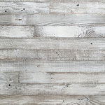 Plank and Mill - Whitewash Barn Wood Planks, 160 Sq. ft. - 100% Reclaimed Barn wood with back adhesive strips (Peel and Stick Installation) Made in America and handcrafted at Plank and MIll in Tulsa, Oklahoma.