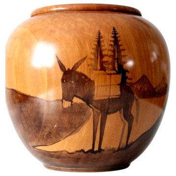 Consigned, Vintage Southwestern Wood Vase
