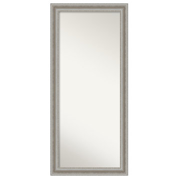 Parlor Silver Non-Beveled Full Length Floor Leaner Mirror - 29.5 x 65.5 in.
