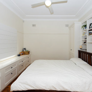 Wardrobe and Shelving Behind Bed Leichhardt Bedroom