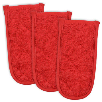 DII Red Terry Pan Handle, Set of 3