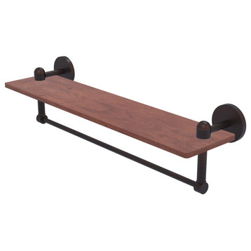Tango 22" Solid Wood Shelf with Towel Bar, Venetian Bronze