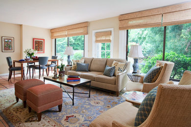 Photo of an eclectic family room in Atlanta.