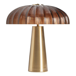 Reeded Brown Glass Table Lamp, Vical Home - Contemporary - Table Lamps ...