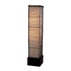 Trellis 2-Light Outdoor Floor Lamp Bronze Clear Glass
