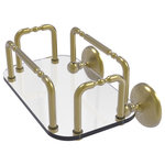 Allied Brass - Monte Carlo Wall Mounted Guest Towel Holder, Satin Brass - This elegant wall mounted guest towel tray will add style and convenience to your bathroom decor. Ideally sized to hold your favorite guest towels or a standard box of Kleenex Tissues. Keep your vanity top organized and clutter free with this wall mounted accessory.  Tempered glass and brass rails are used to make this item sturdy and stylish. Any of our lifetime designer finishes will provide a lifetime of use.