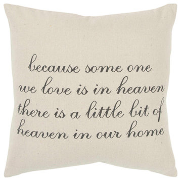 Rizzy Home T14960 Sentiment 20"x20" Pillow Cover Natural